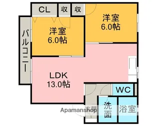 ヴィラアミティエB棟【201号室】の間取り