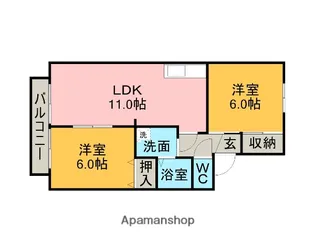 VIPTOWN14【B102号室】の間取り