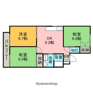 ロイヤルパレス21【201号室】の間取り