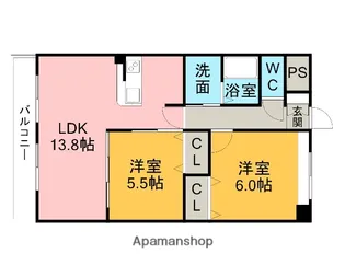 HANALEI【102号室】の間取り