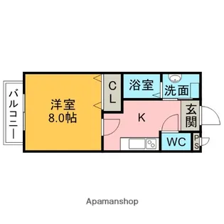 ジャンラフィネ【102号室】の間取り