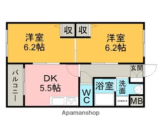 シャリテ【203号室】の間取り