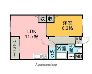 シャリテ【202号室】の間取り