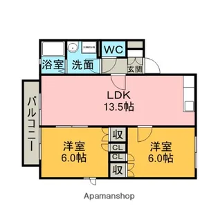 エルマーナ B棟【202号室】の間取り