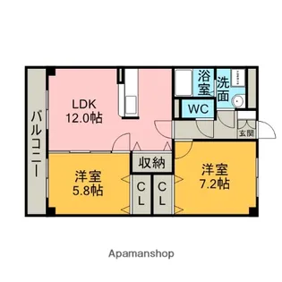 CENTRAL PROUD【402号室】の間取り