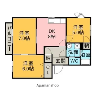 ジュネス・F【1階】の間取り