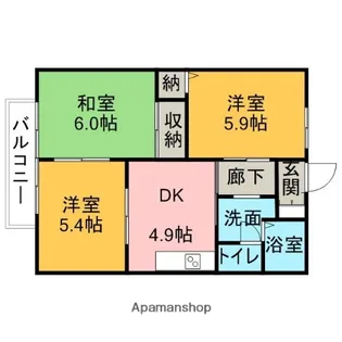 サニーコート亀崎 A棟【203号室】の間取り