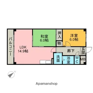 サプリーム東新【301号室】の間取り