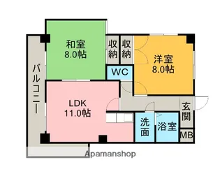 パークヒルズマンション【401号室】の間取り