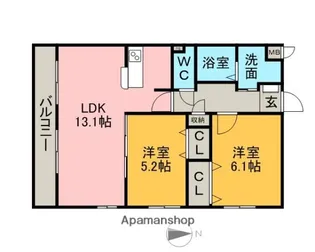 緒川プラザ【2階】の間取り