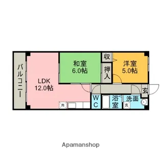 クレスト共和【3階】の間取り