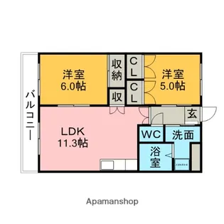 ローズビレッジ【1階】の間取り