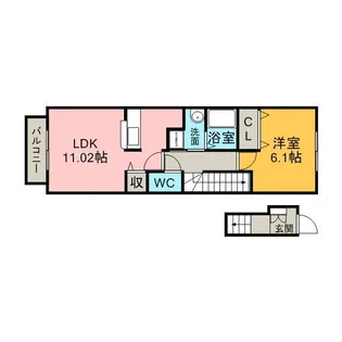 メゾン アンソレイエS【2階】の間取り