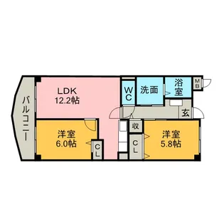 グランピア【2階】の間取り