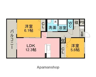 ガーデニアヒルズB棟【202号室】の間取り