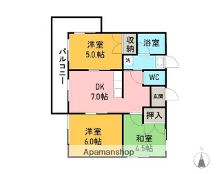 メゾン浜田Ⅱ【2階】の間取り