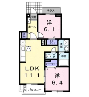 ラフィナート E【1階】の間取り
