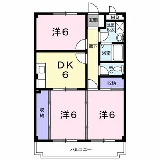 ハイツ江端【1階】の間取り