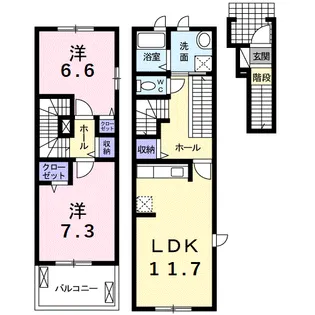 サニーNT B【2階】の間取り
