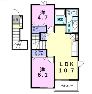 アット・イーズ C【2階】の間取り