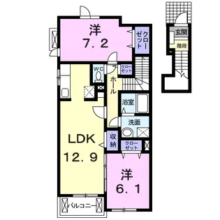 ルーセント S Ⅱ【2階】の間取り