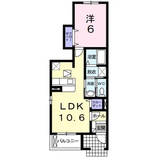 グランデヒサノC【1階】の間取り