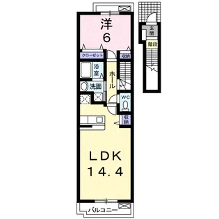 ベル デーアB【2階】の間取り