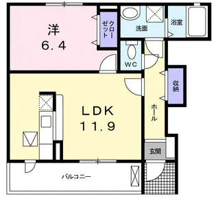 パイン荒田【1階】の間取り