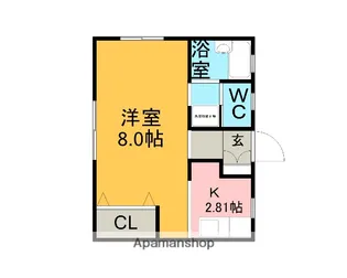 カーサ浜田【1階】の間取り