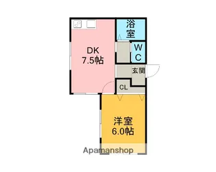 カーサ浜田【2階】の間取り