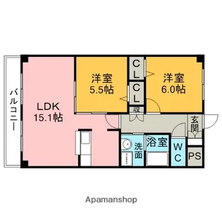 ボヌール(V)【2階】の間取り