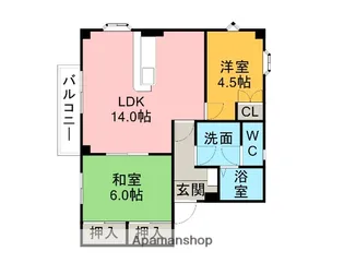 アーバニアIG A【2階】の間取り