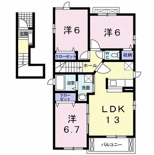 フラワー【2階】の間取り