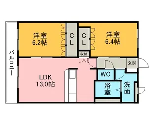 ガーデンハイツ・ミノテA【2階】の間取り