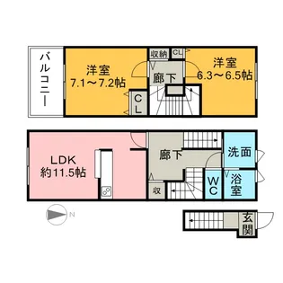 サニーNT B【2階】の間取り