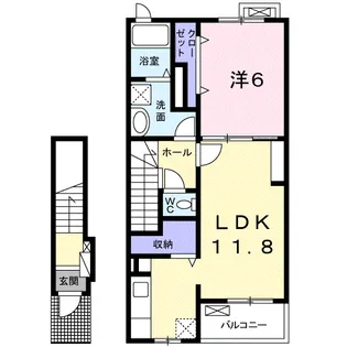 プレステージ若草【2階】の間取り