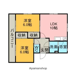 ミューズケイ【1B号室】の間取り