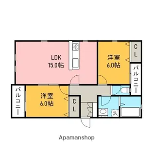 CASA COLLINA【201号室】の間取り