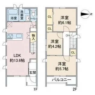 愛知県大府市共和町7丁目【一戸建】の間取り