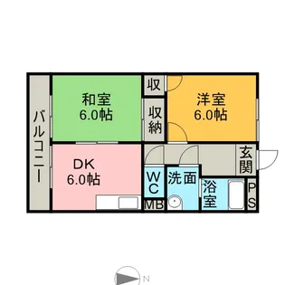 サニーハウス石田【1階】の間取り