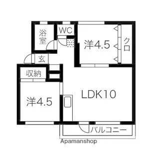 服部コーポ【3階】の間取り