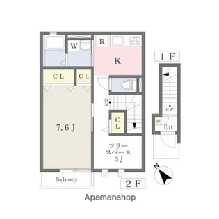 クレール ユニヴェール【2階】の間取り