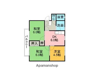 サンライフ伴野B棟【202号室】の間取り