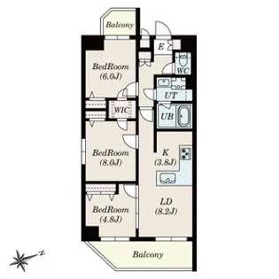 SーRESIDENCE神沢AFFORD12月契約限定キャンペー【5階】の間取り