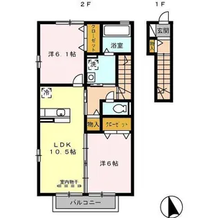 グランディール B【2階】の間取り