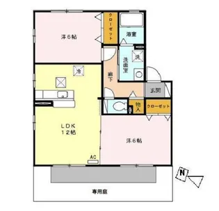 パルティール大高 A【1階】の間取り