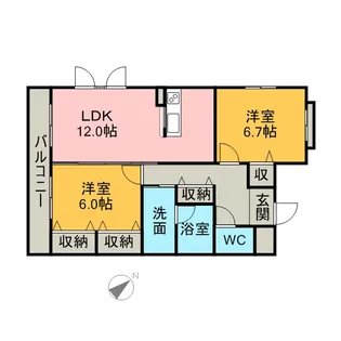 エクセレンス フジエ【2階】の間取り