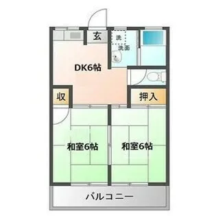 左京山コーポA【2階】の間取り