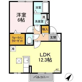 ウィルコート山腰【1階】の間取り