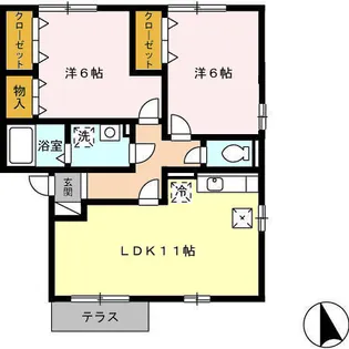 サンコート札木 A【1階】の間取り